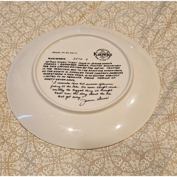 Vintage, Limited Edition 8" Knowles Fine China Plate: FISH STORY #2474A by Jeann - Picture 2 of 2